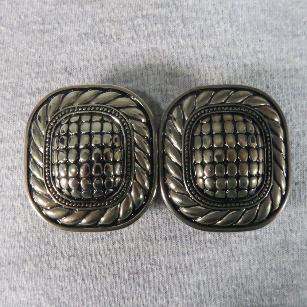 Vintage Douglas Paquette Belt‎ Buckle Silver Tone 80s 90s Textured
